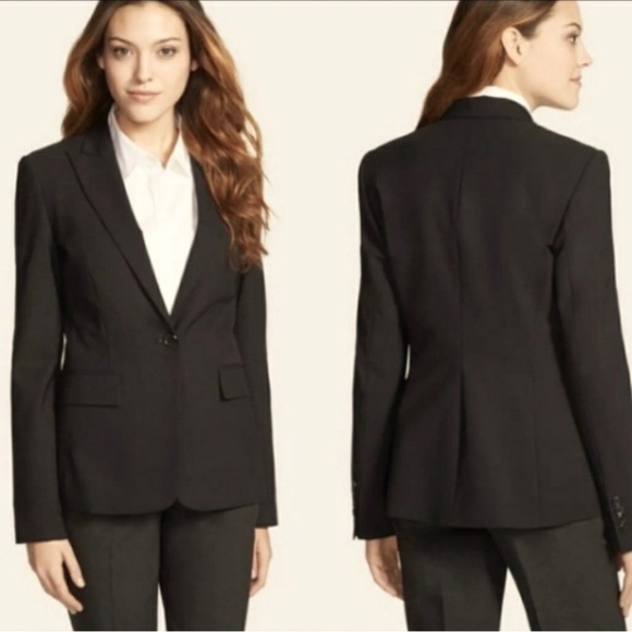 Hugo Boss Juicy 4 Black Tailored Fitted Virgin Wool Blazer Size 2 - Picture 2 of 10